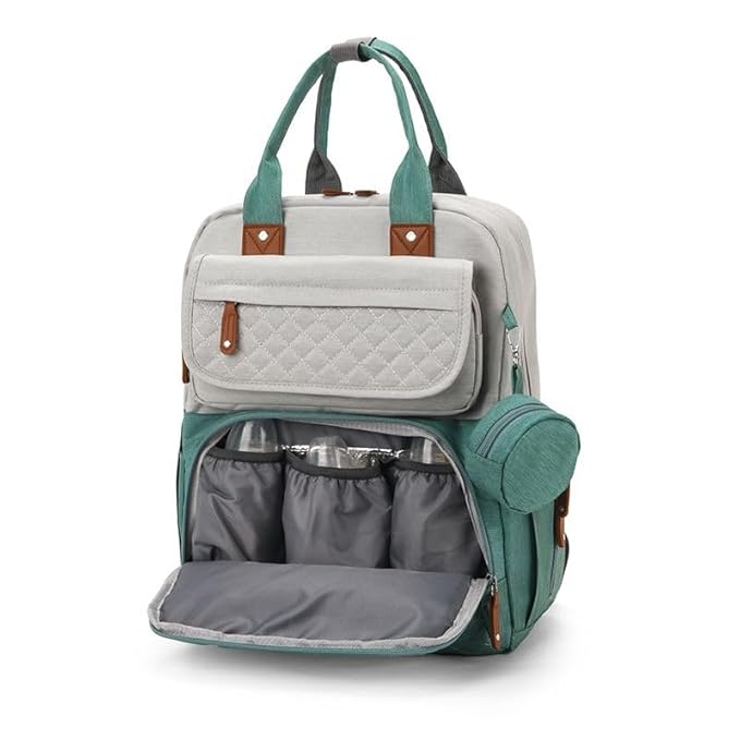 Winnies Diaper Bag For New Born Baby With Multi Compartments, Insulated Bottle Pockets