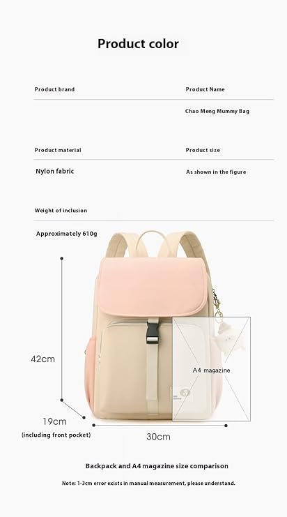 Winnies Secure Buckle Diaper Backpack for Moms & Dads – Waterproof Baby Bag with Insulated Bottle Pockets, Large Capacity Storage & Travel-Friendly Design