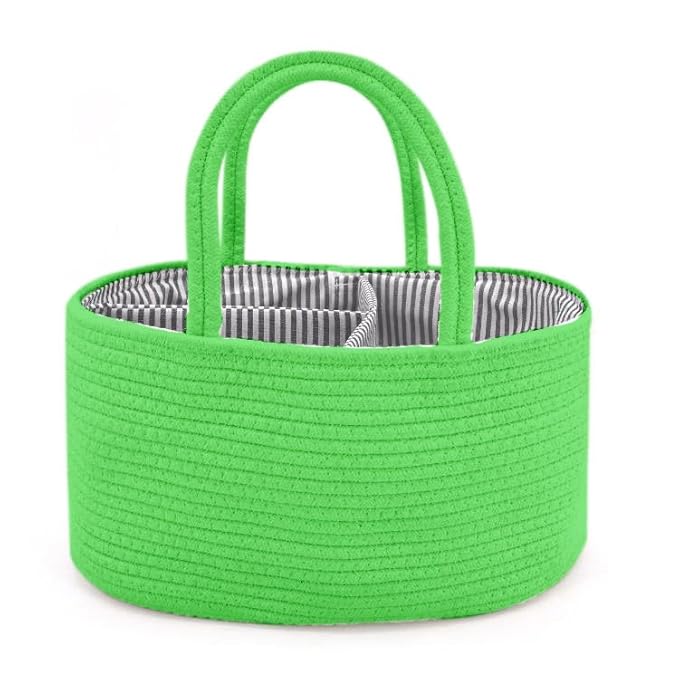 Winnies Baby Diaper Organizer Caddy | Portable Nursery Storage Basket for Baby Essentials