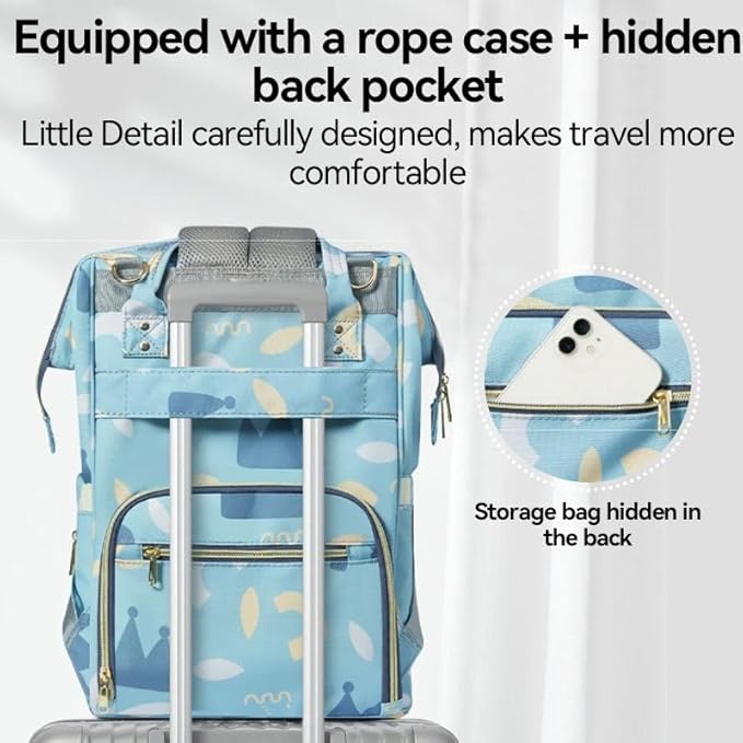 Winnies Printed Diaper Backpack | Waterproof Baby Bag with Wide Opening & Multi-Pocket Organizer