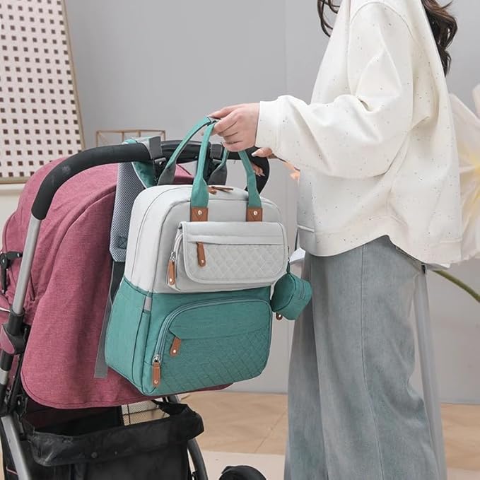 Winnies Diaper Bag For New Born Baby With Multi Compartments, Insulated Bottle Pockets