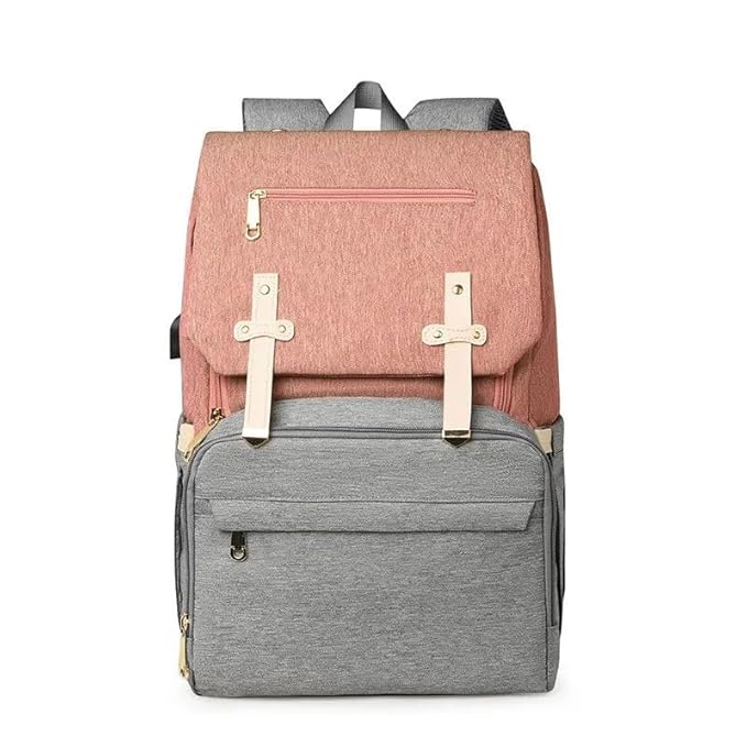 Winnies Diaper Bag for Mothers – 2-in-1 Travel Backpack & Tote with USB Charging Port