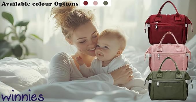 Winnies Premium Mummy Tote Bag | Waterproof Baby Diaper Tote with Multi-Pocket Organizer for Moms