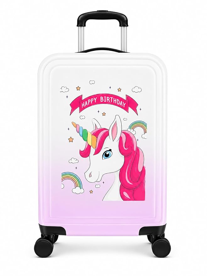 Winnies 20-Inch Kids Suitcase Trolley | 8-Wheel Hard Shell Travel Luggage for Girls