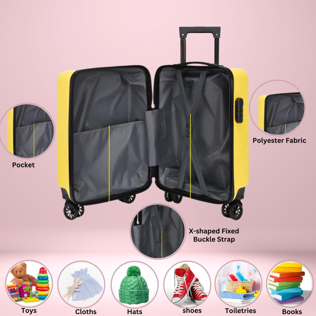 Winnies 20-Inch Kids Suitcase Trolley | 8-Wheel Hard Shell Travel Luggage