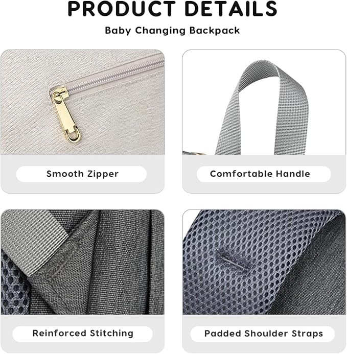 Winnies Diaper Bag for Mothers – 2-in-1 Travel Backpack & Tote with USB Charging Port