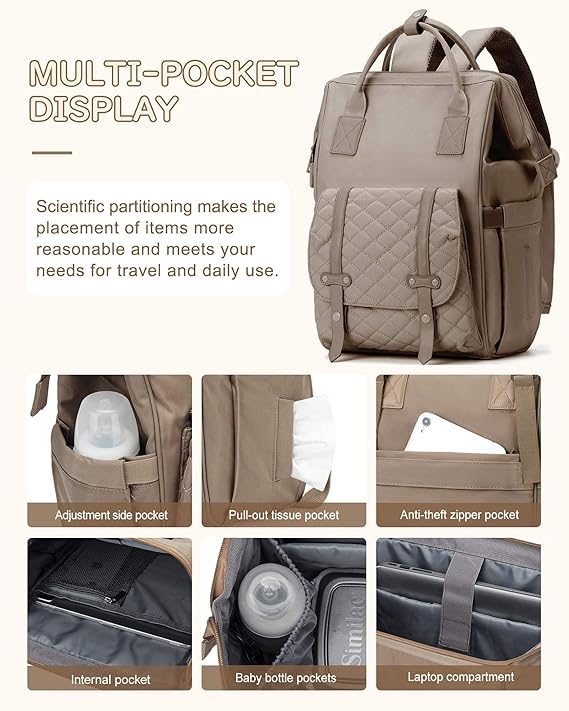 Winnies Premium Travel Diaper Backpack with Trolley Sleeve