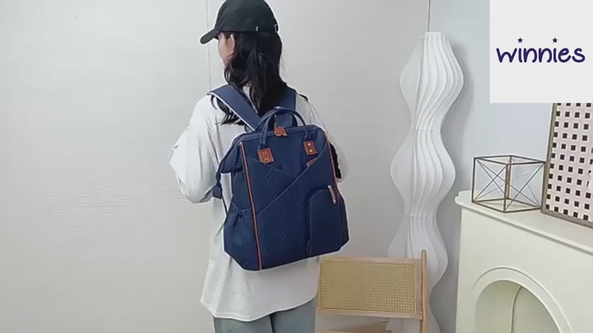 Winnies Quilted Diaper Backpack | Waterproof & Insulated